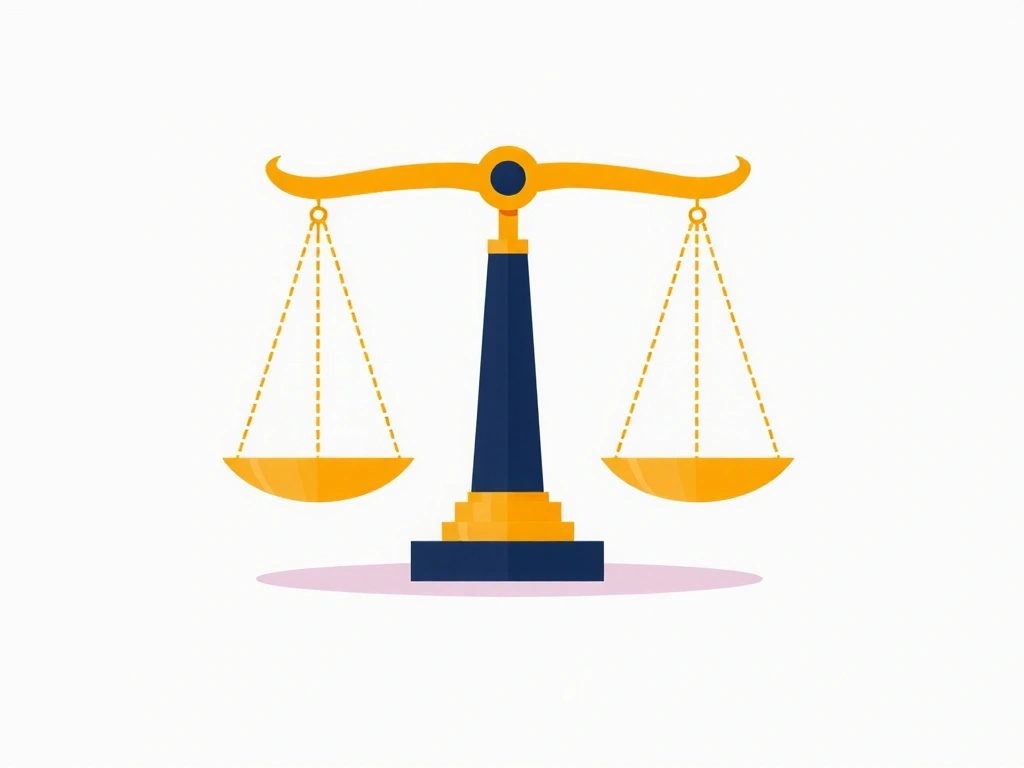 Ilustracja wagi, symbolizująca równowagę i sprawiedliwość prawną